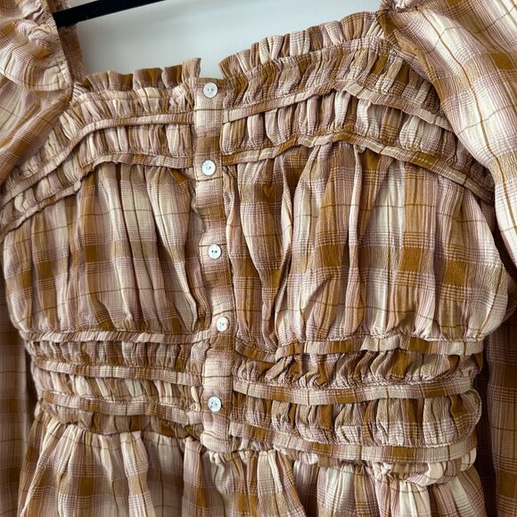 Square neck plaid top - Picture 6 of 6